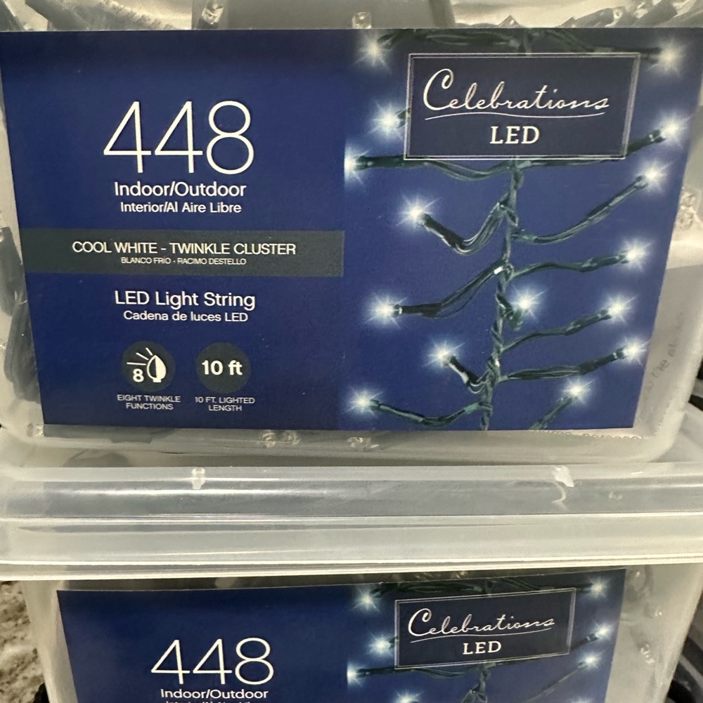 LED Cool White Light Strings.           (6 boxes)